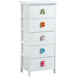 Aubry Gaspard - Commode chambre enfant alphabet 5 tiroirs 5 tiroirs
