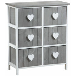 Commode 6 tiroirs avec coeurs