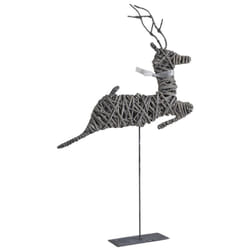 Aubry Gaspard - Cerf déco en osier sur socle