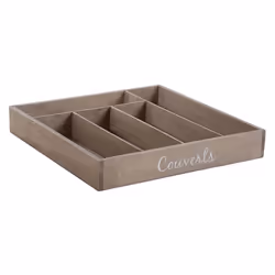 Range-couverts 5 cases en bois teinté