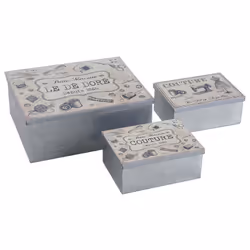 Aubry Gaspard VBT 275 S set of 3, Boîte de rangement, Carré, Métal, Monochromatique, Intérieure, 230 mm