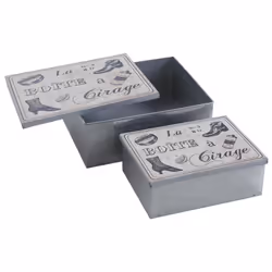 Aubry Gaspard VBT 276 S set of 2, Boîte de rangement, Carré, Métal, Monochromatique, Intérieure, 190 mm