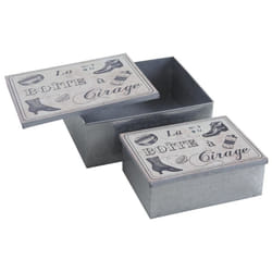 Aubry Gaspard - Boites vintage en métal galvanisé Boîte à cirage (Lot de 2)