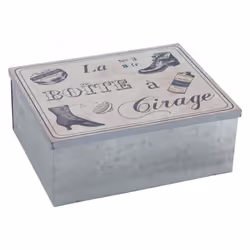 Aubry Gaspard - Boites vintage en métal galvanisé Boîte à cirage (Lot de 2)