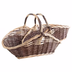 Aubry Gaspard - Paniers à bûches en osier brut et beige (lot de 2)