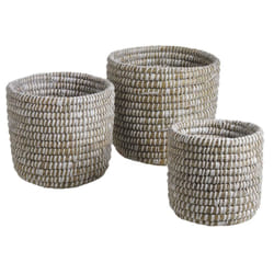 Cache pot rond en jonc de mer( Lot de 3)