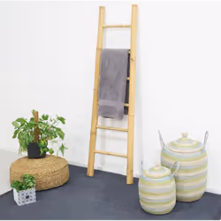 Echelle porte serviettes en bambou