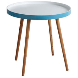 Table d'appoint en bois et mdf laqué bleu