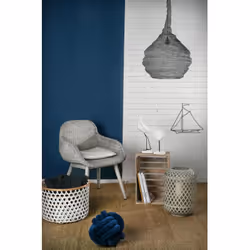 Aubry Gaspard - Corbeille de rangement en bambou ajourée (Lot de 2) - Blanc