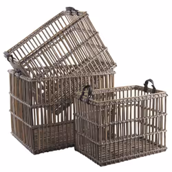 Aubry Gaspard CRA 516 S set of 3, Rotin, Panier, 450 mm, 300 mm, 340 mm, 5 kg