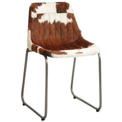 Chaise en métal et peau de vache naturelle