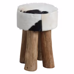 Tabouret rond en peau de vache