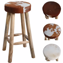 Aspect Matériau principal Peau de vache Matériaux secondaires Bois Dimensions Diamètre de l'assise (en cm) 35 Hauteur (en cm) ...