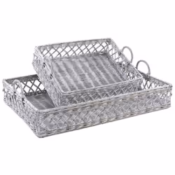 Aubry Gaspard CMA 453 S set of 2, Rotin, Panier, 450 mm, 300 mm, 100 mm, 2 kg