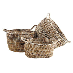 Corbeilles de rangement ovales en bananier (Lot de 3)