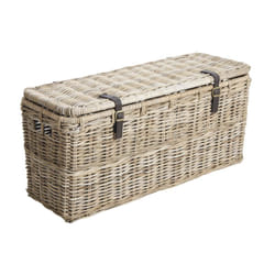 Coffres bouts de lit en poelet gris (Lot de 2)