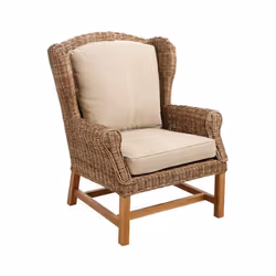 Fauteuil en poelet gris et teck Pati