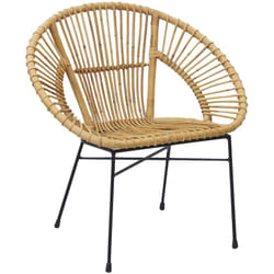Fauteuil en rotin naturel et métal