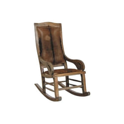 Fauteuil à bascule - AUBRY GASPARD - MRO1170C - Acajou - Peau de chèvre - Vintage