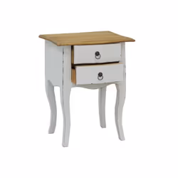 Aubry Gaspard - Table de nuit 2 tiroirs en bois blanc