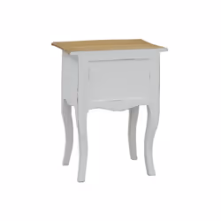 Aubry Gaspard - Table de nuit 2 tiroirs en bois blanc