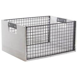 Aubry Gaspard - Corbeilles de rangement en bois vieilli et métal (Lot de 2) - Gris