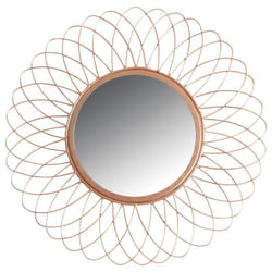 Aubry Gaspard - Miroir rond en métal cuivré