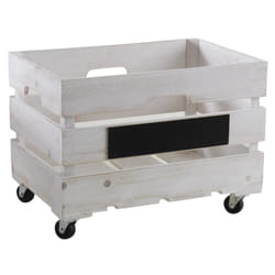 Caisses de rangement en bois blanchi (Lot de 2)