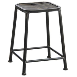Tabouret carré en métal gris
