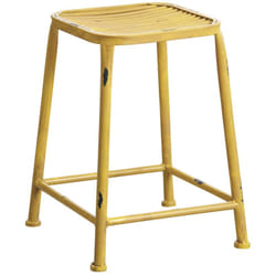 Aubry Gaspard - Tabouret carré en métal gris - Jaune