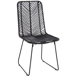 Chaise en rotin noir et métal Noir
