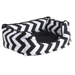 Aubry Gaspard - Panier chien ou chat en coton Zigzag - Noir