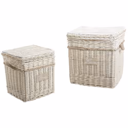 Aubry Gaspard KMA 205 SC set of 2, Boîte de rangement, Carré, Coton, Monochromatique, Intérieure, 390 mm