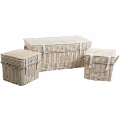 Aubry Gaspard KMA 206 SC set of 3, Boîte de rangement, Carré, Coton, Monochromatique, Intérieure, 10 kg