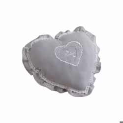 Coussin - Noname - Coeur - Gris - 38x38 cm - Coton et lin