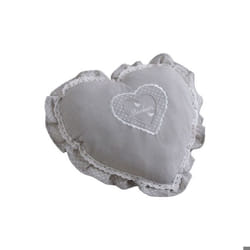 Coussin - Noname - Coeur - Gris - 38x38 cm - Coton et lin