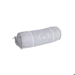 Coussin boudin gris en coton et lin