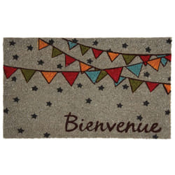 Aubry Gaspard - Paillasson coco teintée 75 x 45 cm Fanions bienvenue