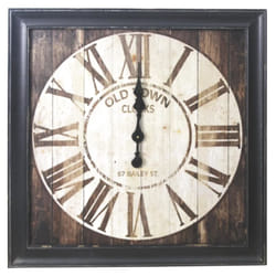 Aubry Gaspard - Horloge carrée en bois vintage