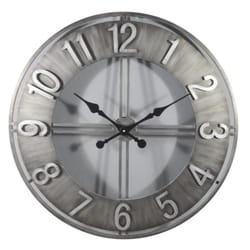 Aubry Gaspard - Horloge ronde en métal esprit aviateur