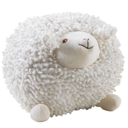 Aubry Gaspard - Mouton en coton blanc Shaggy 20 cm - Blanc