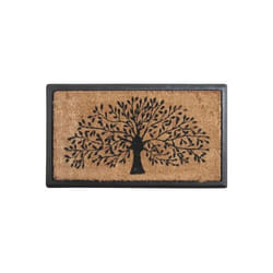 Paillasson Coco/Latex Motif Arbre - Aubry-Gaspard - Rectangulaire - Beige - Noir - Fibres naturelles