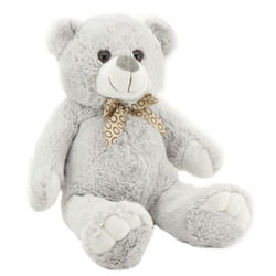 Peluche ours en acrylique gris 30 cm