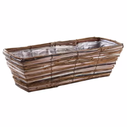 Aspect Doublure Plastique Matériau principal Osier brut Matériaux secondaires Bois Dimensions Hauteur (en cm) 15,00 Longueur ...