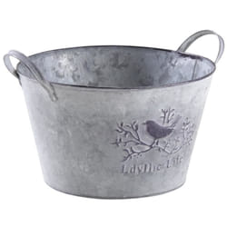 Aubry Gaspard - Corbeille ronde en métal patiné oiseau - Gris