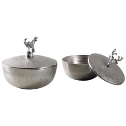 Aubry Gaspard VBT 295 S set of 2 Boîte de rangement Rond Aluminium