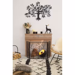 Aubry Gaspard - Lampe ronde à poser en métal noir avec intérieur doré Diamètre 28cm