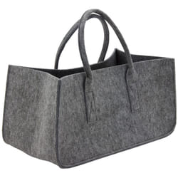 Sac à bûches gris en feutrine
