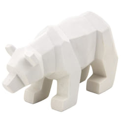 Ours déco en résine blanche origami