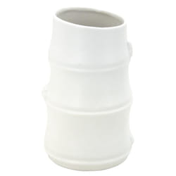 Aubry Gaspard - Vase céramique blanc design bambou - Blanc
